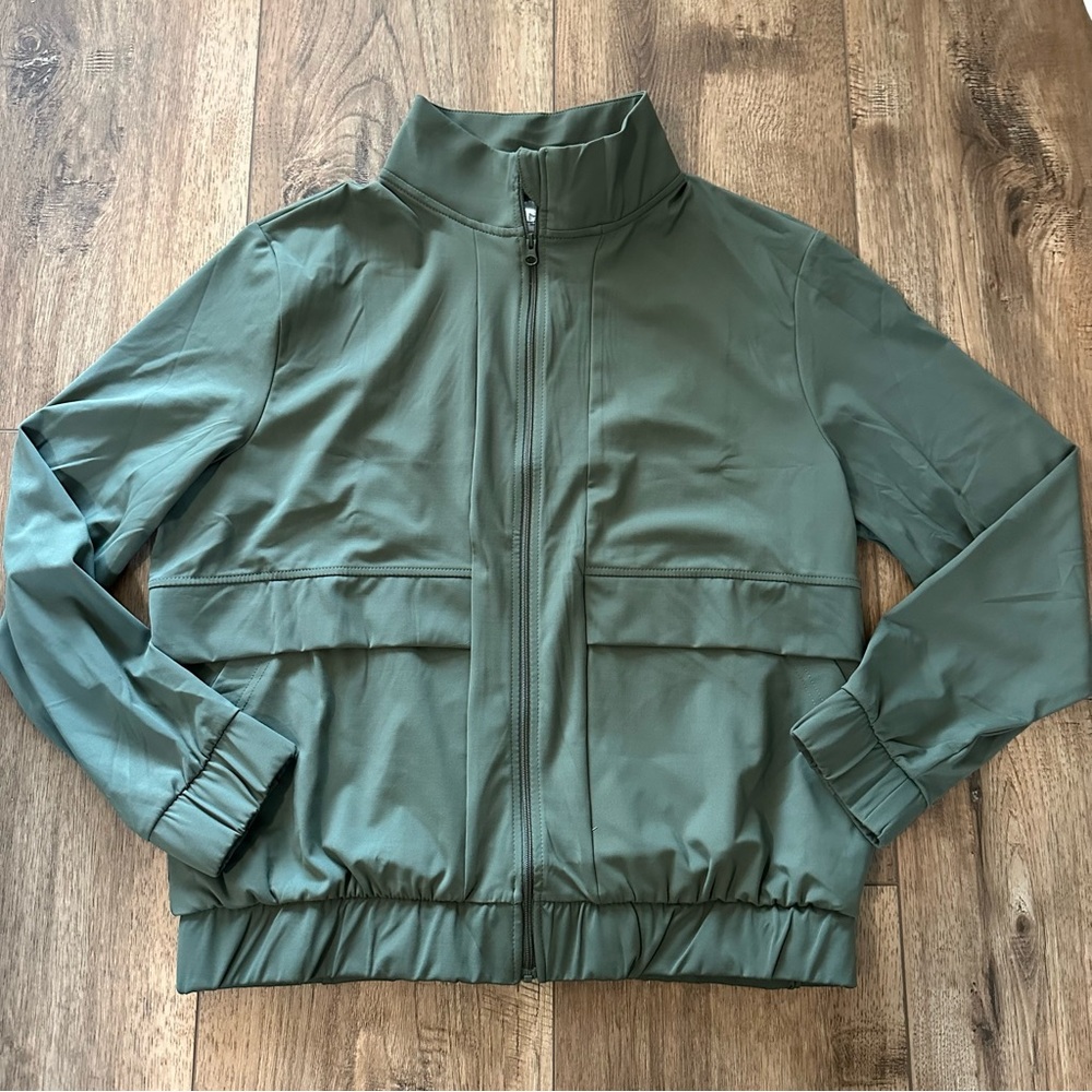 NEW! Women’s Travel Utility Jacket, Military Green, Airplane, Nylon, Stretch, S